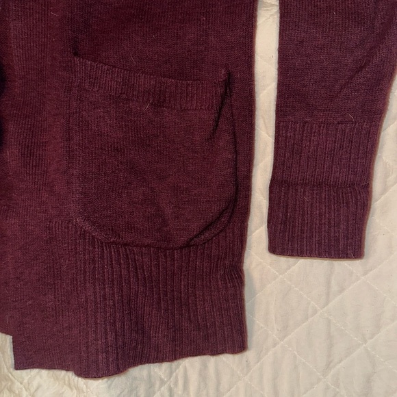 A NEW DAY CARDIGAN POCKET SWEATER OVERSIZE STRETCHY MULBERRY WOMENS XS - Picture 2 of 5